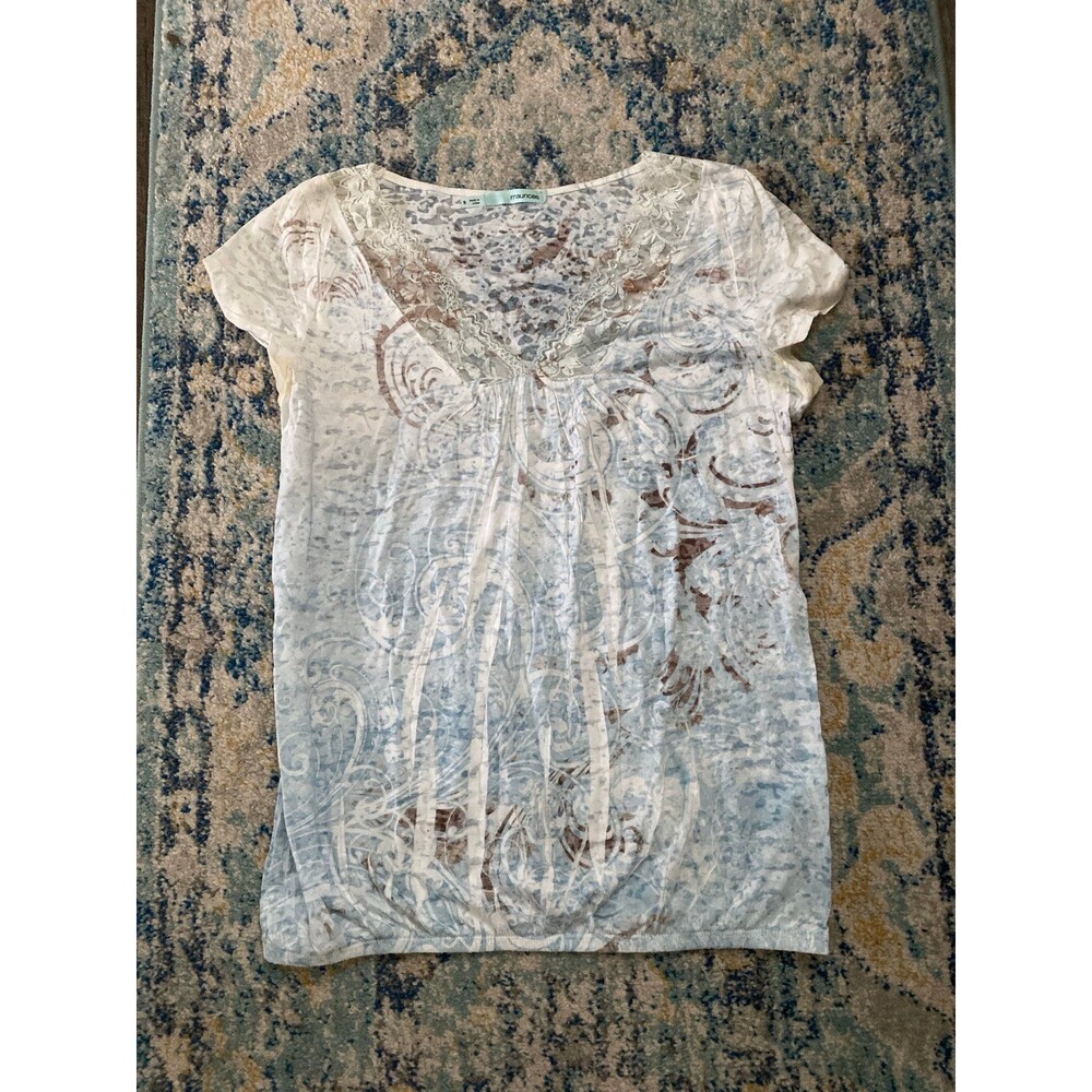 Juniors v neck elastic waist top